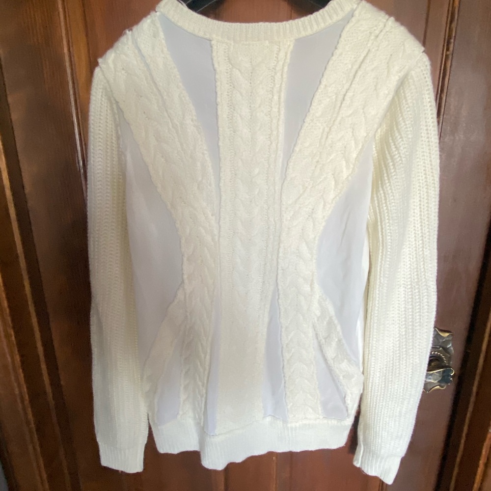 Neiman Marcus Cable Knit Mesh Sweater - Picture 8 of 10